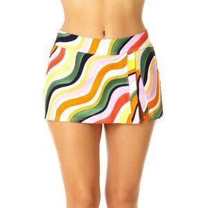 Anne Cole Paneled Side Slit Swim Skirt